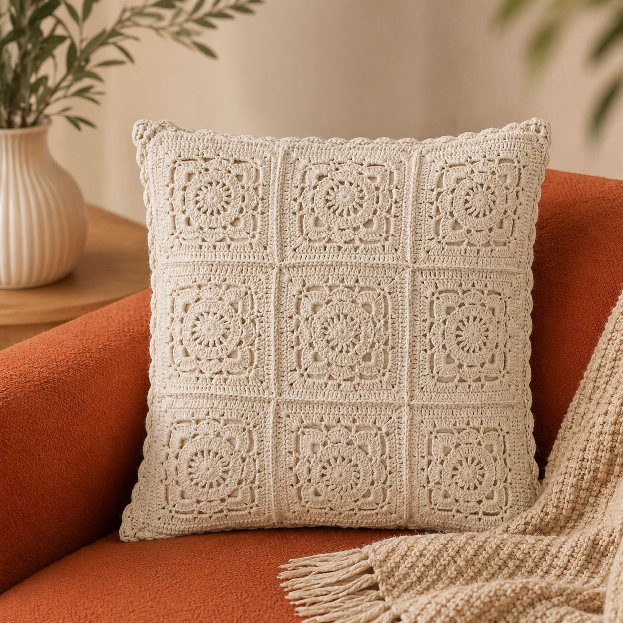 Trending Design Crochet Cushion Cover